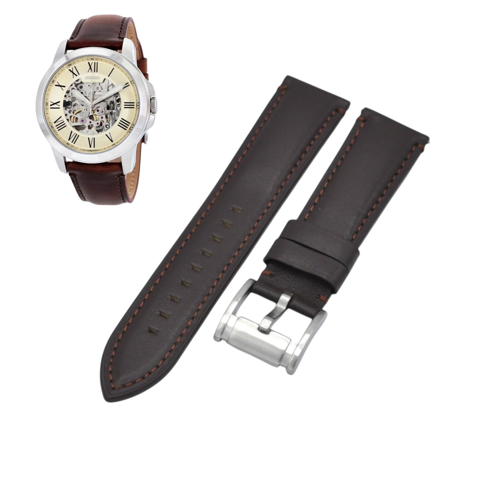 ME3099 22mm Brown Leather Watch Strap For Fossil | eBay