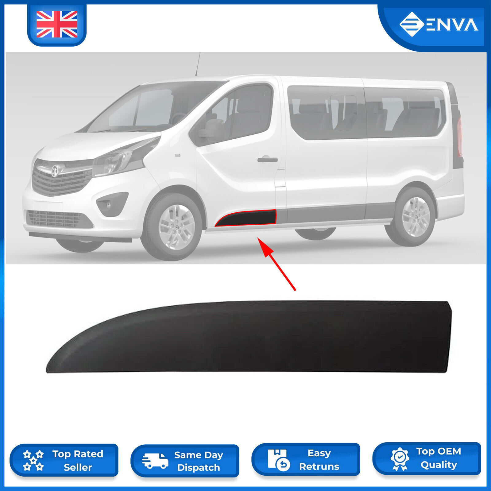 Vordere linke Tür Zierleiste für Renault Trafic MK3 Nissan NV300 808213720R