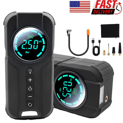 150 PSI Air Compressor Tire Inflator Fits Car Moto Bike Tires Air Pump Cordless