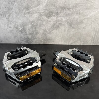 Old School 1/2'' Mongoose Pro 25th Anniversary Chrome BMX Pedals w/ Reflectors
