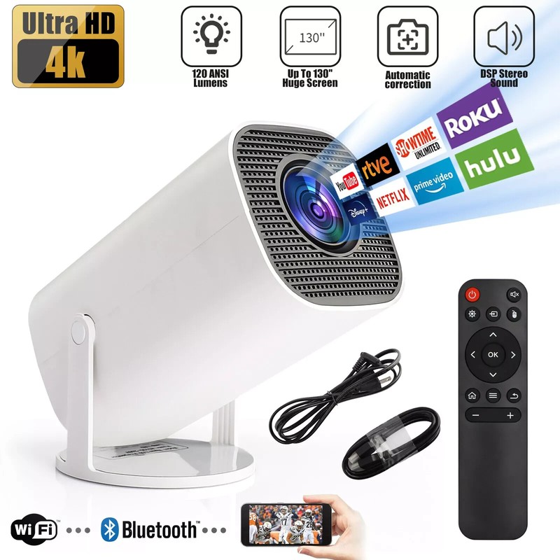 Mini Projector UHD 4K 10000 Lumen LED 1080P WiFi Bluetooth