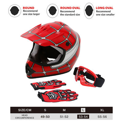 DOT Youth Helmet Child Kid Spider Motocross Full Face Offroad Dirt Bike ATV S-XL