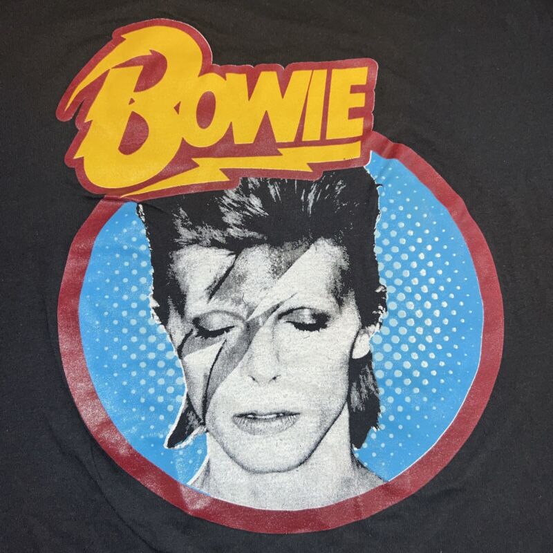 NWOT Retro David Bowie Archive Tour Concert Shirt Adult Medium Black 60’s 70’s