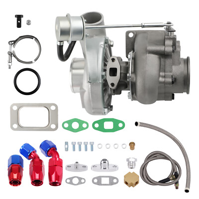 T04e T3 A/r .63 400+hp Stage Iii Boost Turbocharger+ Oil Feed&drain Line