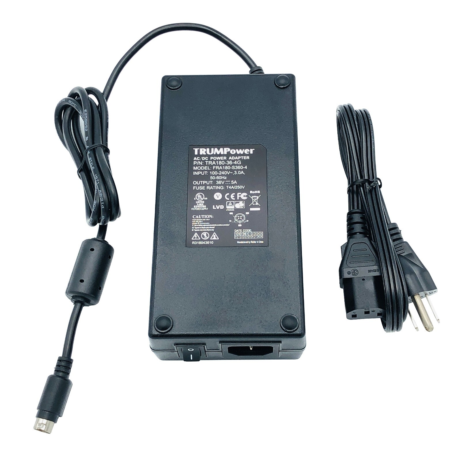 Genuine Trump AC Power Adapter FRA180-S360-4 TRA180-36-4G