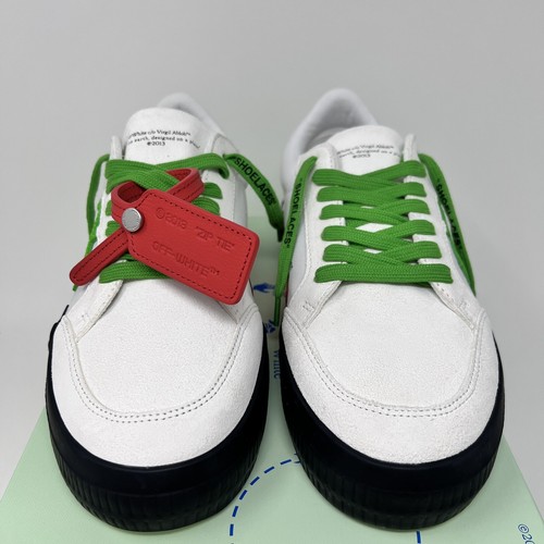 Pre-owned Off-white Vulcanized Men's Sneakers Size 40 Eu / 7 Us White Black Green