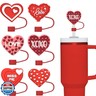 6PCS Love Heart Straw Covers Cap For 9-10mm Reusable Straw Topper Tip Compatible 30and40OZ Cups, Reusable Cup Accessories Decor Valentine's Day Gifts(Heart-6PCS)