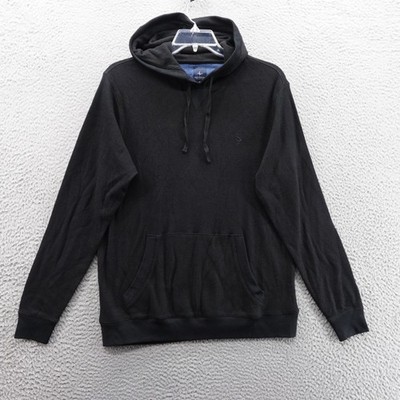 Tailorbyrd Collection Hooded Pullover Medium Black Waffle Knit Men Hoodie NWT