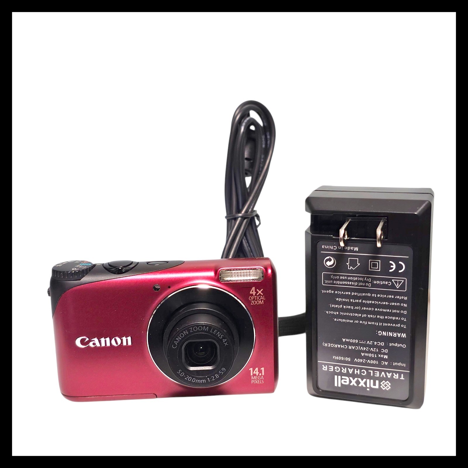 Canon PowerShot A2200 14.1MP Digital Camera Red Battery