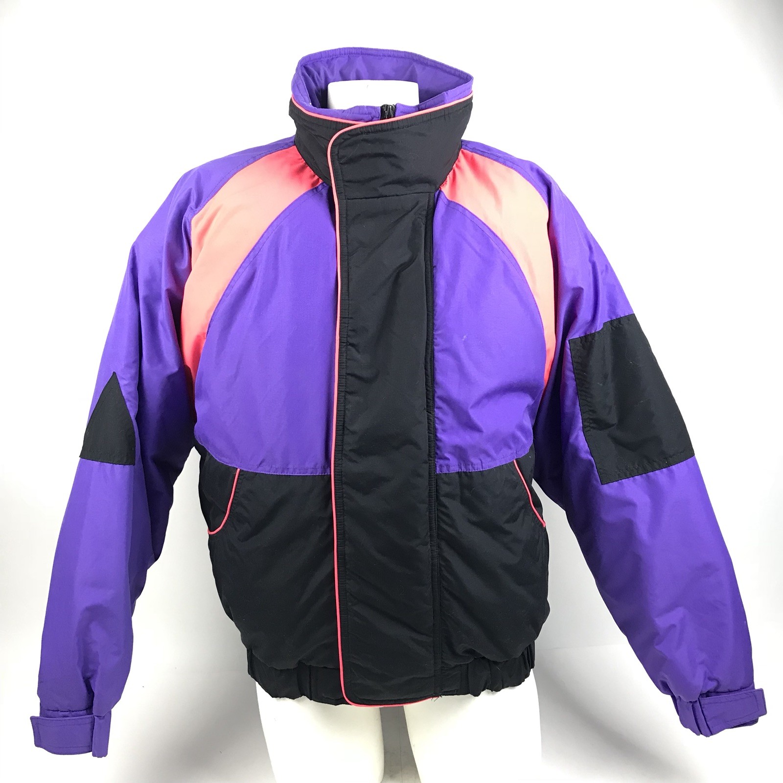 Escondido Mens Puffer Jacket Down Filled Vintage Colorblock Neon