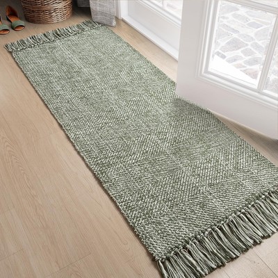 Collive Hallway Runner Rug, 2' x 5' Soft Washable Kitchen Runner Rug, Olive G...
