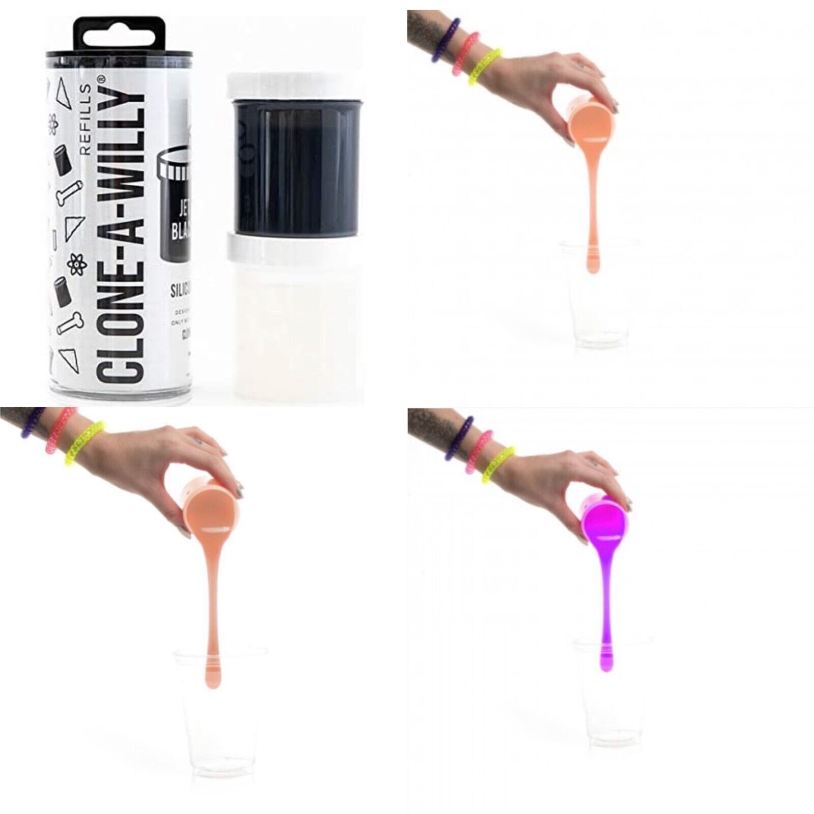 Clone a Willy Silicone Mold Liquid Refill Black Light Medium Clone a Willy Silicone Mold Liquid Refill Black Light Medium