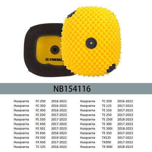NIBBI Highflow Dual-Layer Foam Air Filter For Husqvarna FX TE TX 125 250 300 450