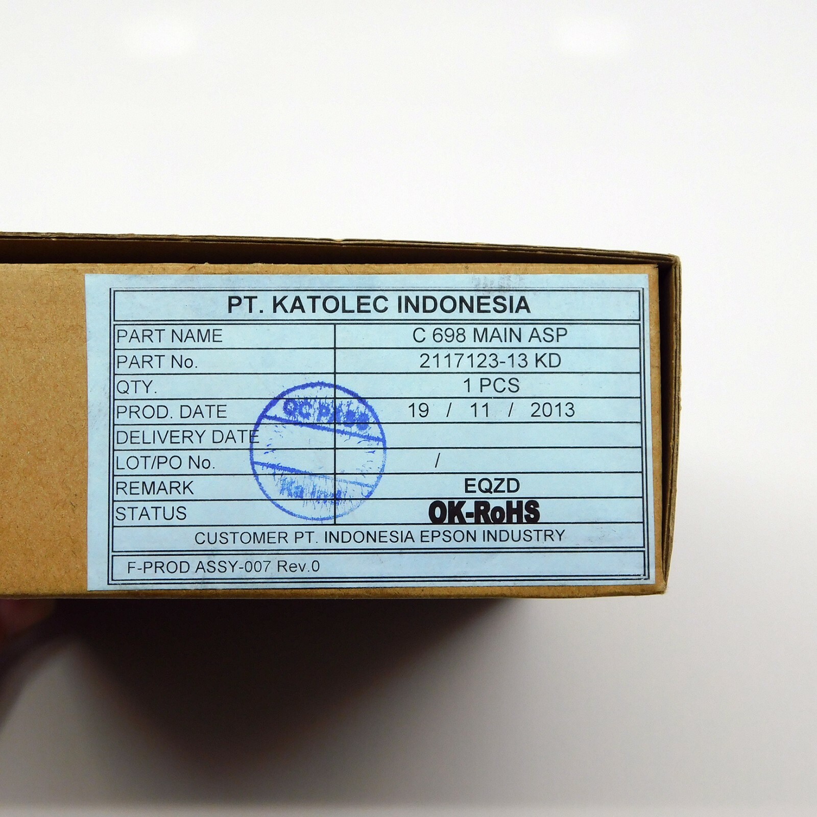 Epson Stylus Photo R1900 Board Assy, Main (2117123) - OEM Mainboard  *0219