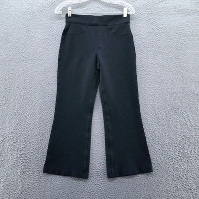 Spanx The Perfect Pant Womens Small Cropped Flare Black Ponte Pull On Trousers
