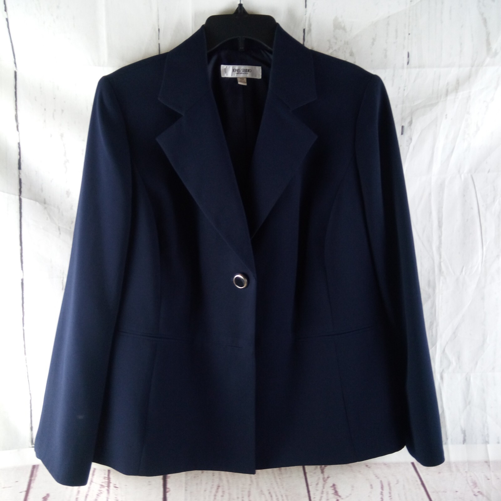 Jones Studio Seperates Women Size 16W Blue 2 Button Lined Suit Blazer