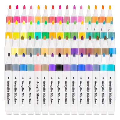Tommax Acrylic Paint Marker Pens 60 color Acrylic Paint Markers for Wood Canv...