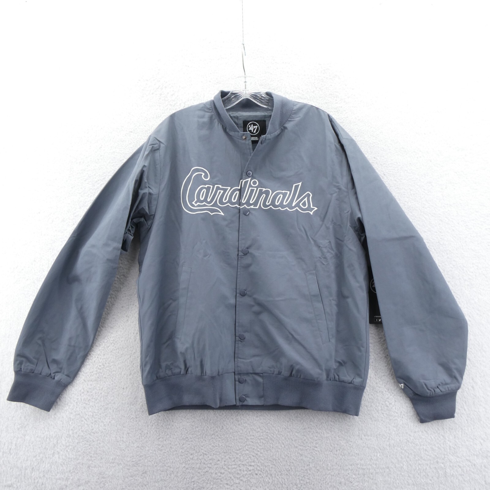 St Louis Cardinals Jacket Mens Medium '47 Brand Gray Snap