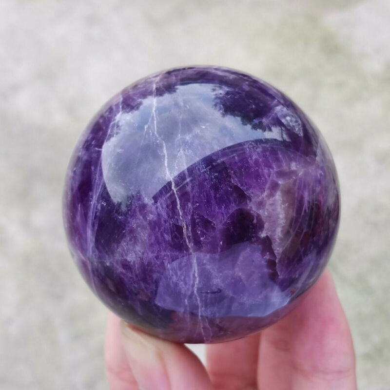 A+a+ 1pc Dreamy Amethyst Quartz Sphere Crystal Ball Reiki Healing 45mm