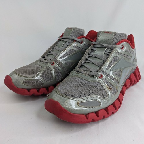 Reebok ZigTech Running Shoes Mens Size 11.5 Red Gray Sneakers 9 090 313420926464
