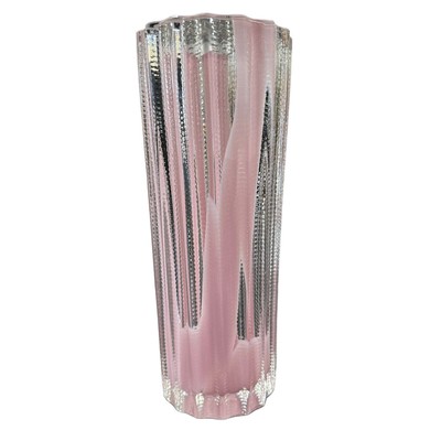 Matt Kolbrener - New Hand Blown Pink Splash Threaded Vase OOAK Signed Dated 10 