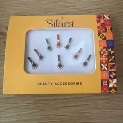 Bindi Beauty Accessories Medium size Long Shaped Bindi Colorful 8 Pack