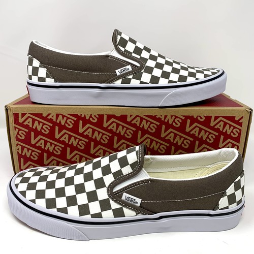 Vans Classic Slip On Color Theory Checkerboard Gray Men's 11