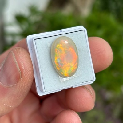 7.05 carat Olympic mine oval super hot red fire opal Australian loose gemstone