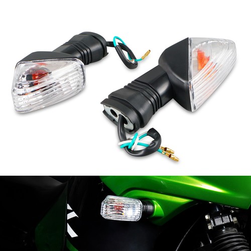 Pair Motorcycle Turn Signals Blinker Light Amber For