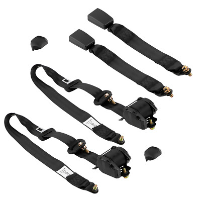 1 Pair 3 Point Seat Belt Car Truck Adjustable Retractable Safety Straps