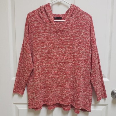Nally & Millie Hooded Top Womens L Heather Red Hoodie Lightweight Stretchy Boho
