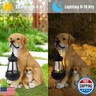 Garden Dog Statues Outdoor Decor, Solar Lights Outdoor Labrador Figurine Solar Dog Ornaments for Patio, Lawn, Yard Art Decoration, Housewarming Garden Gift