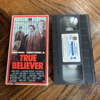True Believer VHS James Woods Robert Downey Jr 1989 Vintage