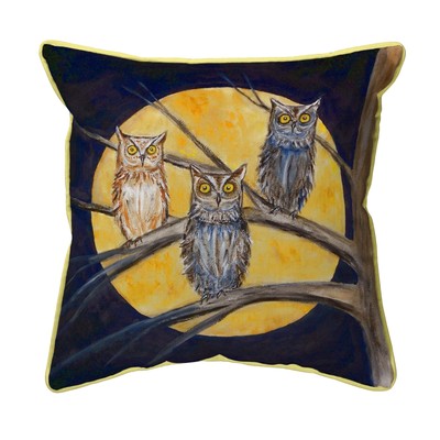 Betsy Drake Night Owls Large Indoor Outdoor Pillow 18x18
