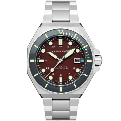 Pre-owned Spinnaker Dumas Automatic Bordeaux Ss