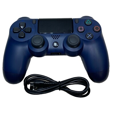 Sony DualShock 4 Controller OEM PlayStation 4 PS4 - Midnight Blue With Cable