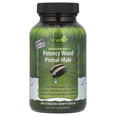 Potency Wood Primal-Мужской, 60 жидких мягких гелей