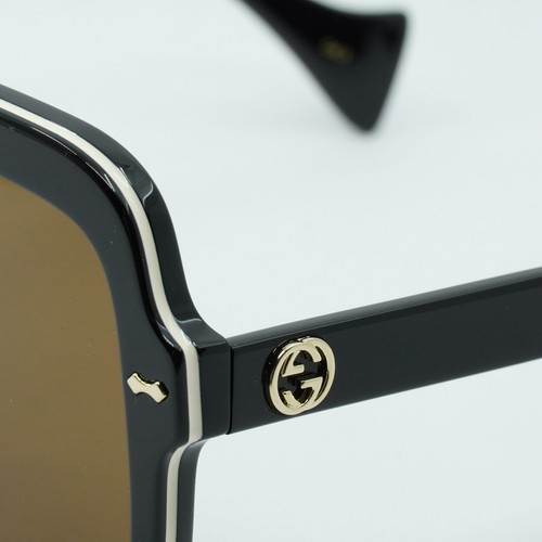 Pre-owned Gucci Gg1241s 001 Black/brown 56-23-145 Sunglasses