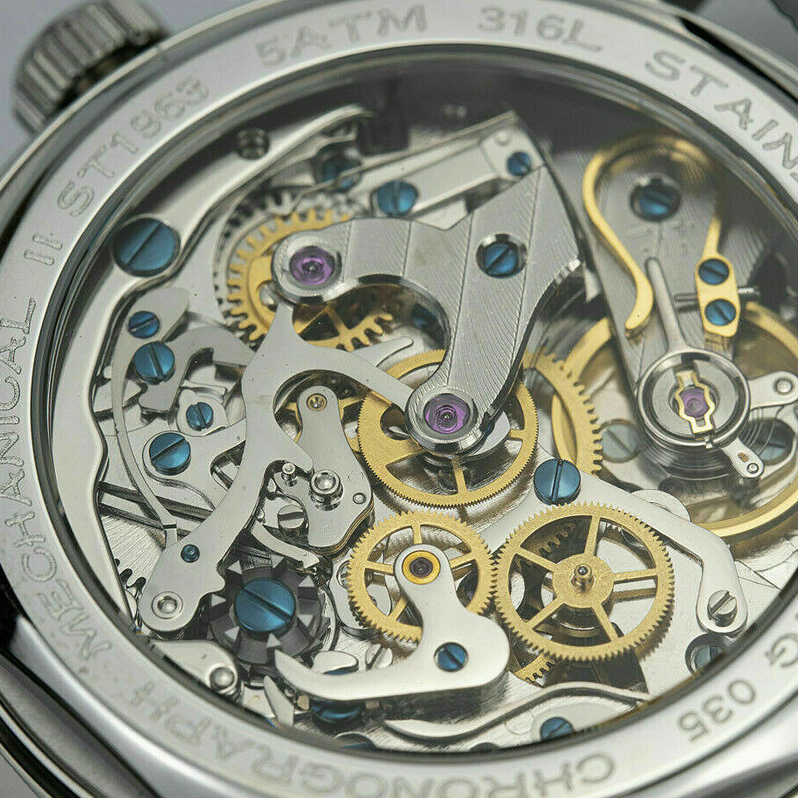 Pre-owned Sugess Gradient Blue Swan Neck Domed Mechanical Watch Seagull 1963 Su1901f023sn