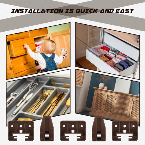 Ripeng 20 Set Plastic Drawer Slides and Guides Replacement Part...