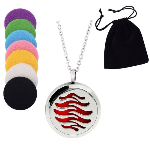 Aromatherapy Essential Oil Diffuser Pendant Stainless Steel Perfume Necklace