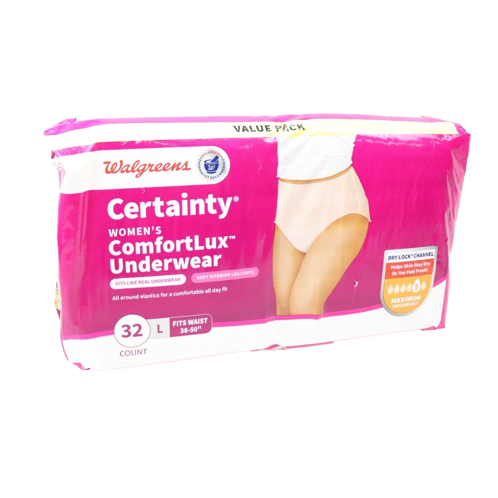 Walgreens Certainty Women s ComfortLux Underwear Incontinence sz Large 32 ct eBay