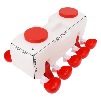 10L Chicken Waterer Bucket Semi Automatic Poultry Water Feeder Set EJ
