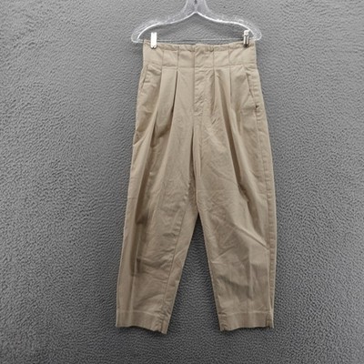 Banana Republic Pleated Chino Pants Size 6 Khaki Cotton Stretch Women Casual