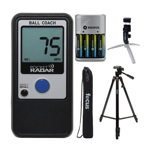 Pocket Radar Ball Coach/Pro-Level Speed Training Tool with Accessory Bundle