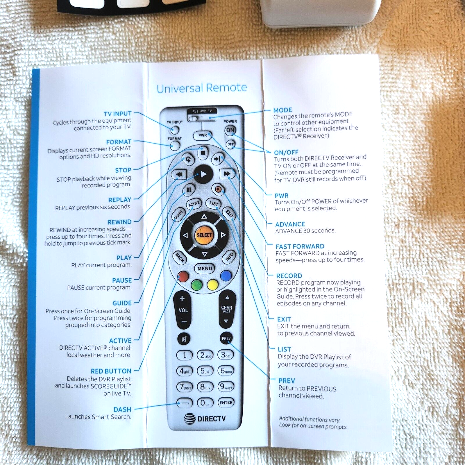 DIRECTV RC66RX / LOT OF 2  IR/RF UNIVERSAL REMOTE CONTROLS / BATTERIES INCLUDED!