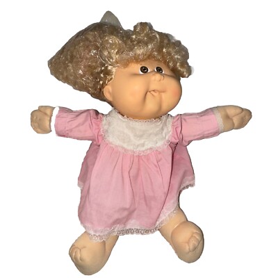 Vintage Cabbage patch kids doll 1980's. Corn silk Long Blonde Hair, Blue Eyes