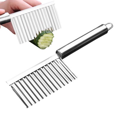 Stainless Steel Vegetable Wave Chopper Potato Slicer French Fry Cutter Knife