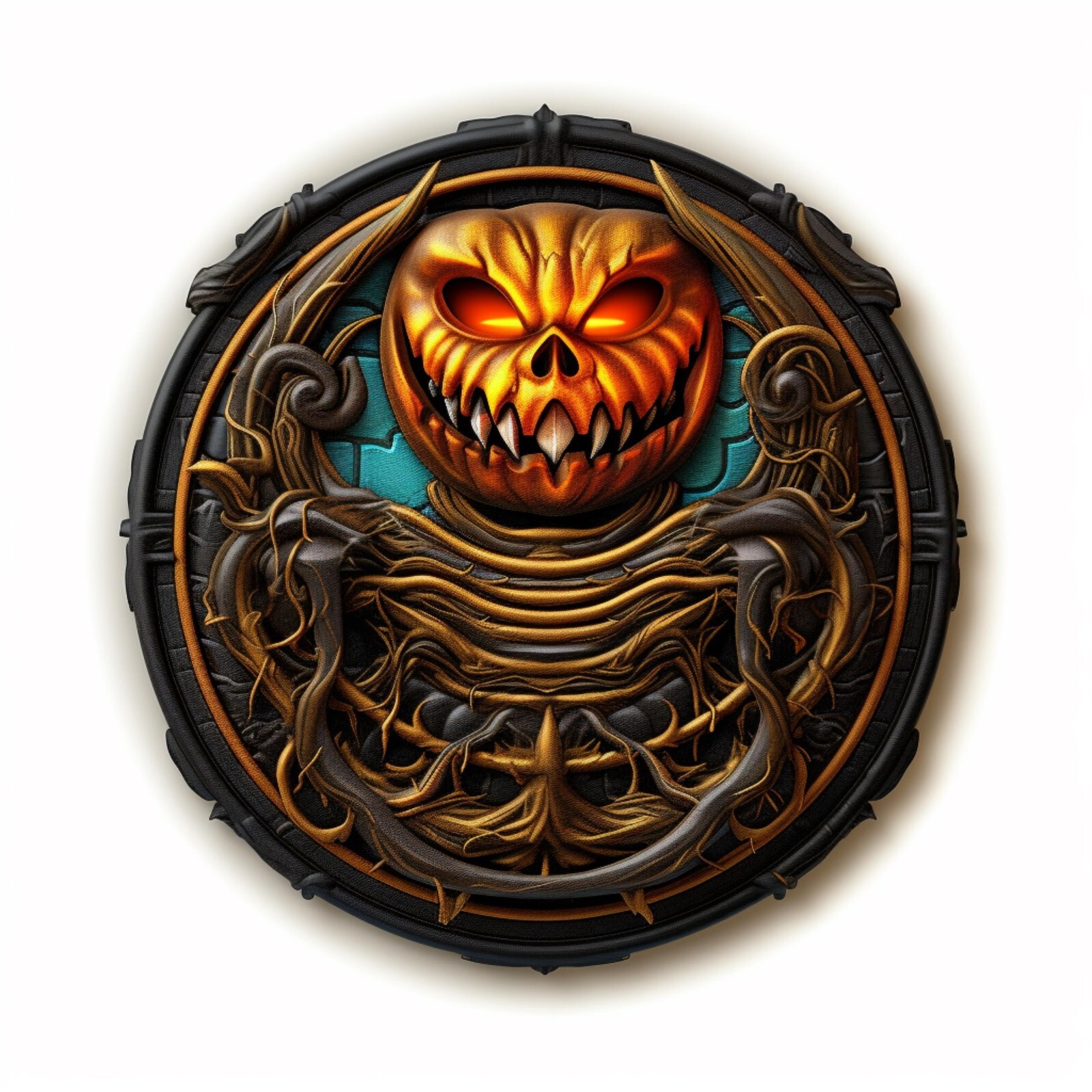 Jack O Lantern Patch Iron-on Applique Horror Scary Spooky Halloween Badge