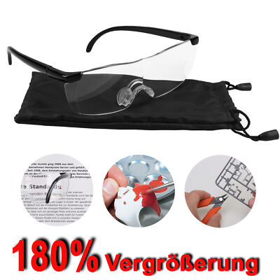 Lupenbrille Vergrößerungsbrille 180% Vergrößerung Zauberbrille Kopflupe Brille